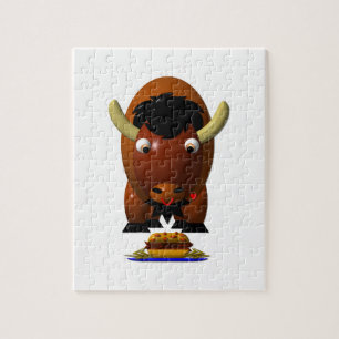 Niedliches Buffalo mit Weck und Buffalo Flügeln Puzzle