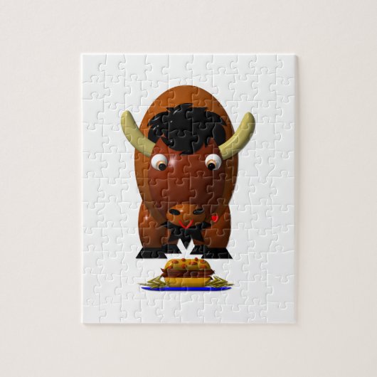 Niedliches Buffalo mit Weck und Buffalo Flügeln Puzzle (Vertikal)