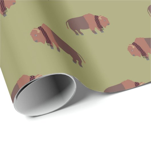 Niedliches Buffalo-Muster Geschenkpapier (Rolleneckpunkt)