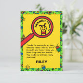 Niedliches Bug- und Insekt-Kindergeburtstag-Party Dankeskarte (Stehend Vorderseite)