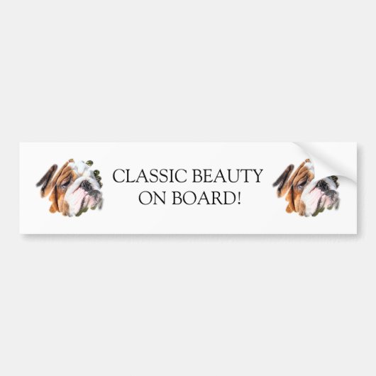 Niedliches Bulldoggen-Foto Autoaufkleber (Vorne)