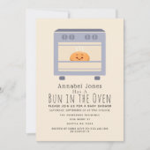Niedliches Bun im geschlechtsneutralen Ofen-Baby Einladung (Vorderseite)