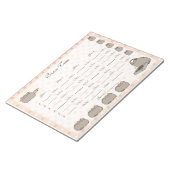 Niedliches Bunco-Blatt Notizblock (angewinkelt)