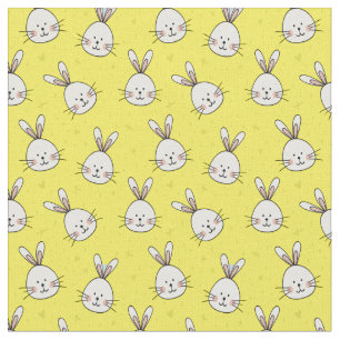 Niedliches Bunnies-Muster für Gelbes Unisex-Kind Stoff