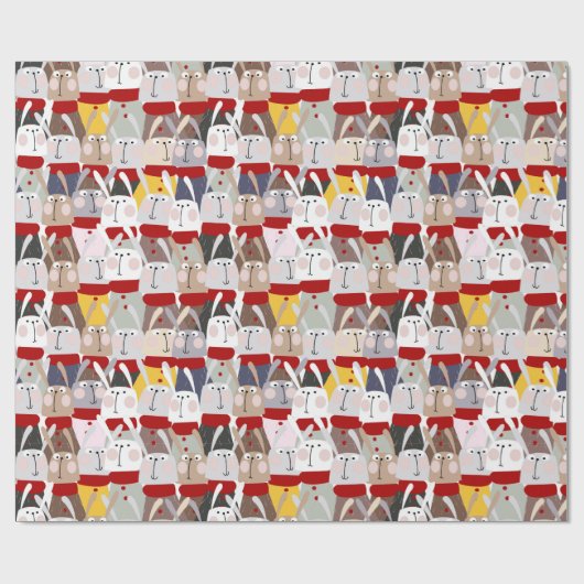 Niedliches Bunnies Musterpapier Geschenkpapier (Flach)