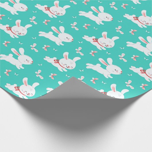 Niedliches Bunnies Musterpapier Geschenkpapier (Ecke)