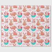 Niedliches Bunnies Musterpapier Geschenkpapier (Flach)