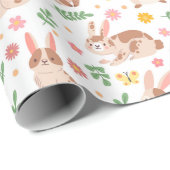 Niedliches Bunnies Musterpapier Geschenkpapier (Rolleneckpunkt)