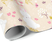 Niedliches Bunnies Wrapping Paper Geschenkpapier (Rolleneckpunkt)