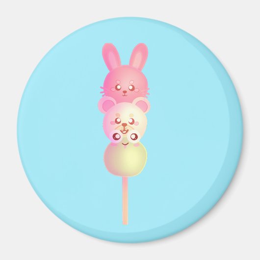 Niedliches Bunny, Bär und Frosch Dango Glosso Post Magnet (Vorne)