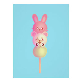 Niedliches Bunny, Bär und Frosch Dango Glosso Post Poster