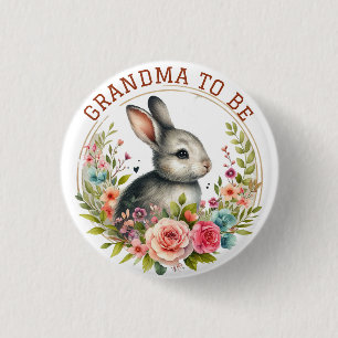 Niedliches Bunny Blossom Oma soll verkündet werden Button