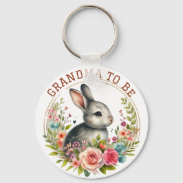 Niedliches Bunny Blossom Oma soll verkündet werden Schlüsselanhänger