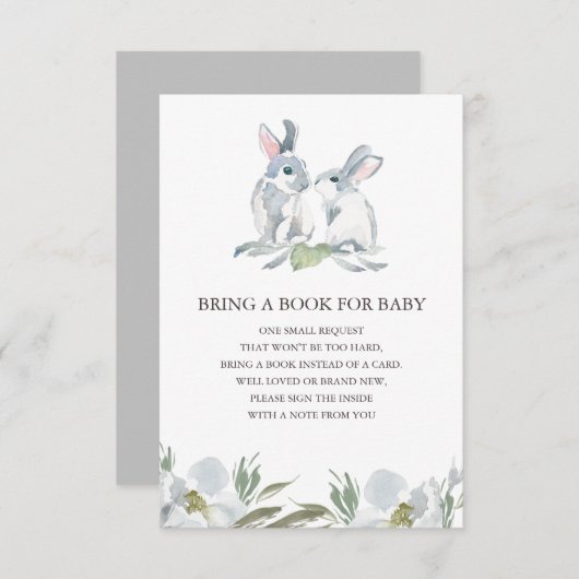 Niedliches Bunny Book für Baby Insert Card Einladung (Vorne/Hinten)