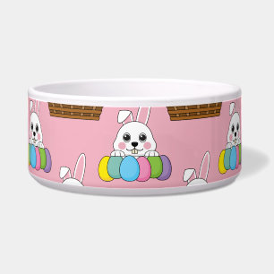 Niedliches Bunny Bunny Colorful Ostereier Hunt Bas Napf