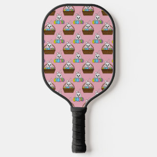 Niedliches Bunny Bunny Colorful Ostereier Hunt Bas Pickleball Schläger
