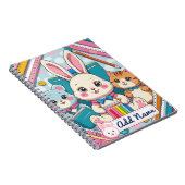 Niedliches Bunny & Cat Notebook - Name Notizblock (Rechte Seite)