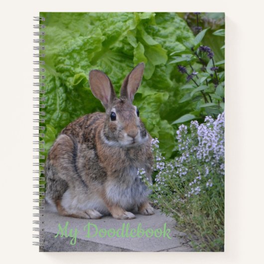 Niedliches Bunny Doodle Book Notizblock (Vorderseite)