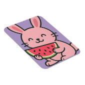 Niedliches Bunny Eating Watermelon Magnet (Rechte Seite)