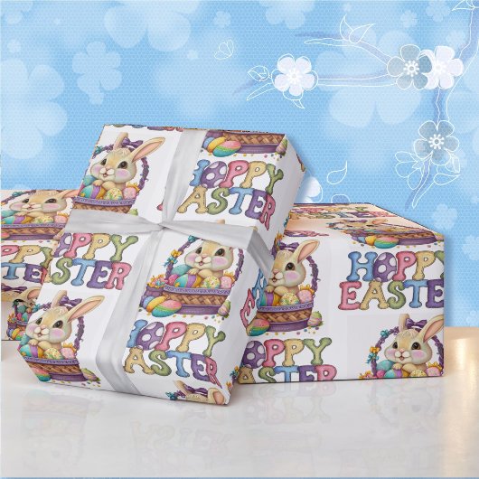 Niedliches Bunny & Eggs Hoppy Ostergeschenk Geschenkpapier