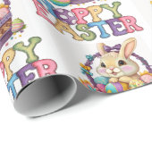 Niedliches Bunny & Eggs Hoppy Ostergeschenk Geschenkpapier (Rolleneckpunkt)