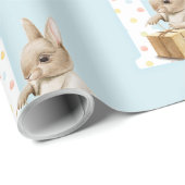 Niedliches Bunny First Birthday Wrapping Paper Geschenkpapier (Rolleneckpunkt)