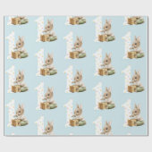 Niedliches Bunny First Birthday Wrapping Paper Geschenkpapier (Flach)