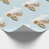 Niedliches Bunny First Birthday Wrapping Paper Geschenkpapier (Ecke)