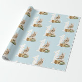 Niedliches Bunny First Birthday Wrapping Paper Geschenkpapier (Ungerollt)
