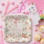 Niedliches Bunny Floral Foliage Girening Pappteller (Party)