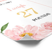 Niedliches Bunny Floral Geburtstag Party Meilenste Poster (Ecke)