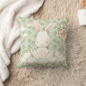 Niedliches Bunny Floral Green Boy Girl Sweet Kinde Kissen (Decke)