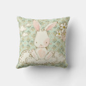 Niedliches Bunny Floral Green Boy Girl Sweet Kinde Kissen (Rückseite)