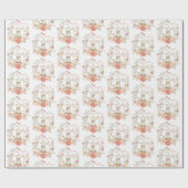 Niedliches Bunny Foliage Muster Baby Girl Kinderzi Geschenkpapier (Flach)