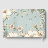 Niedliches Bunny Foliage Power Blue Baby Dusche Gästebuch (Rückseite)