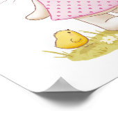 Niedliches Bunny Girl in Pink Dress und Kawaii Chi Poster (Ecke)