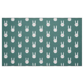 Niedliches Bunny Green Weißes Kaninchen Stoff (Fat Quarter (45,7 x 55,9 cm))