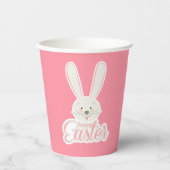 Niedliches BUNNY Happy Easter Eggs Jagen Party Nie Pappbecher (Vorderseite)