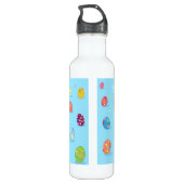 Niedliches Bunny Happy Ostereier Hunt Party Frühja Edelstahlflasche (Rückseite)