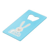 Niedliches Bunny Happy Ostereier Hunt Party Frühja Geldbeutel Flaschenöffner (Vorderseite Schrägansicht)