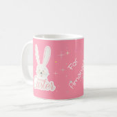Niedliches Bunny Happy Ostereier Hunt Party Frühja Kaffeetasse (Vorderseite Links)