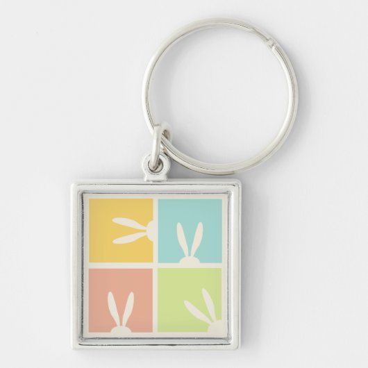 Niedliches Bunny Happy Ostereier Hunt Party Frühja Schlüsselanhänger (Vorne)