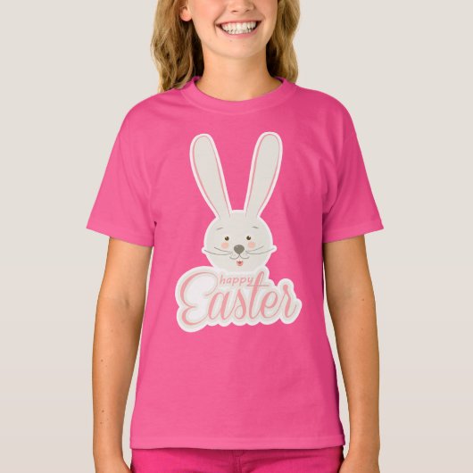Niedliches Bunny Happy Ostereier Hunt Party Frühja T-Shirt (Vorderseite)