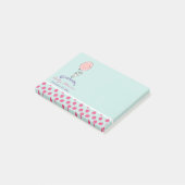 Niedliches Bunny Holding a Balloon Baby Shower Post-it Klebezettel (angewinkelt)