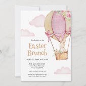 Niedliches Bunny im Aquarell mit Ballon Ostern Bru Einladung (Vorderseite)