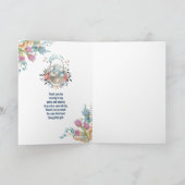 Niedliches Bunny in Basket & Tulip Florals Party D Dankeskarte (Innenseite)