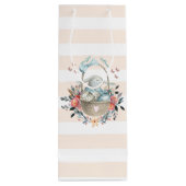 Niedliches Bunny in einem Korb mit Eiern und Hübsc Geschenktüte Für Weinflaschen (Rückseite)