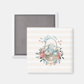 Niedliches Bunny in einem Korb mit Eiern und Hübsc Magnet (Vorderseite/Rückseite)