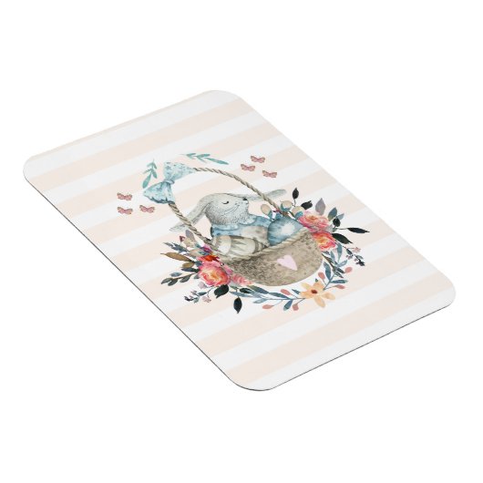 Niedliches Bunny in einem Korb mit Eiern und Hübsc Magnet (Rechte Seite)