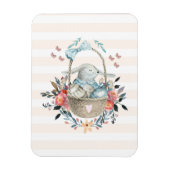 Niedliches Bunny in einem Korb mit Eiern und Hübsc Magnet (Vertikal)